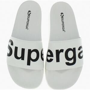 Superga 1908 Signature Pool Slide Sandals‎ White-Black Size 10(Medium)